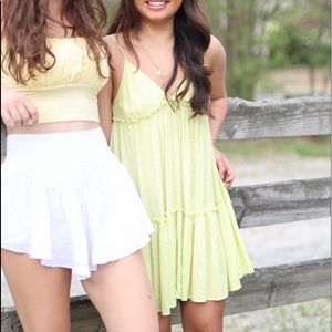 Wild Fable Lime Green/Yellow Flowy Dress